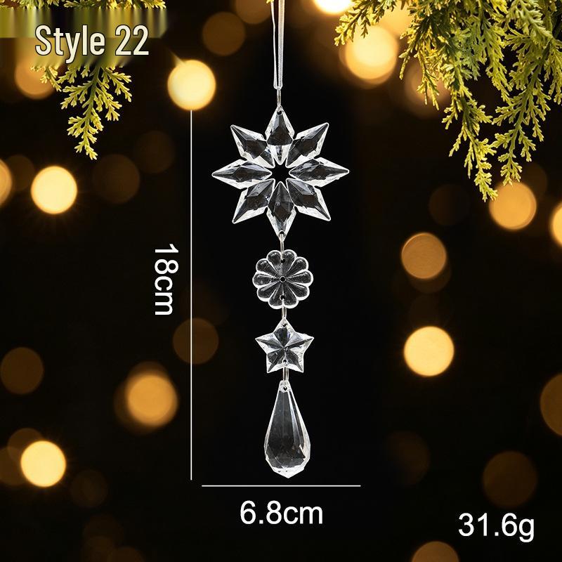 Crystal Clear Acrylic Snowflake and Icicle Christmas Tree Ornaments