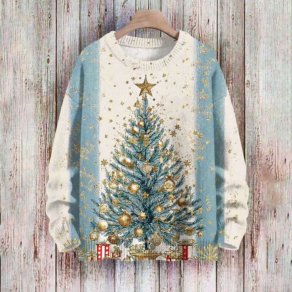 Christmas Sweatshirts For Women Knit Sweater Cute Shirt Fall Crewneck Pullover Tops