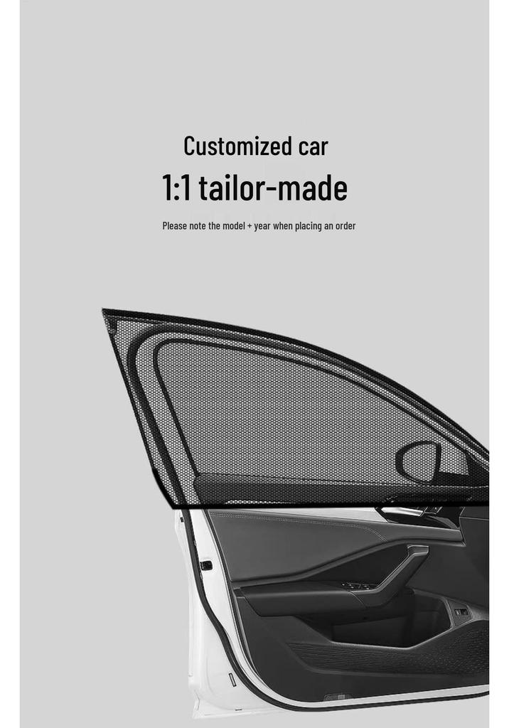 Car Window Sunshade & Privacy Curtain with Heat Insulation and Anti-Mosquito Net