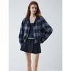 ELLE Women's Reversible Plaid Short Jacket