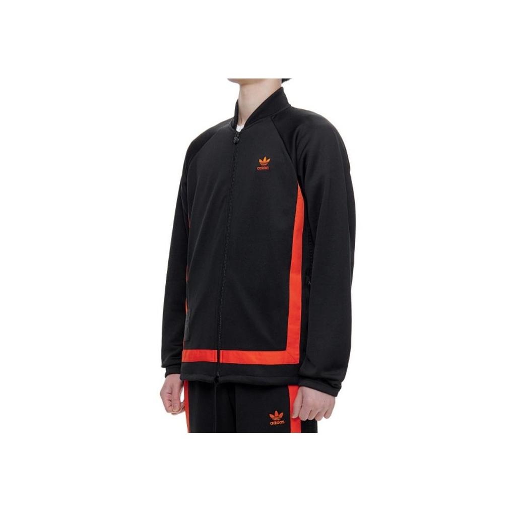 Adidas Originals Trefoil Warmup Track Top Men Jacket Black Orange GK0650