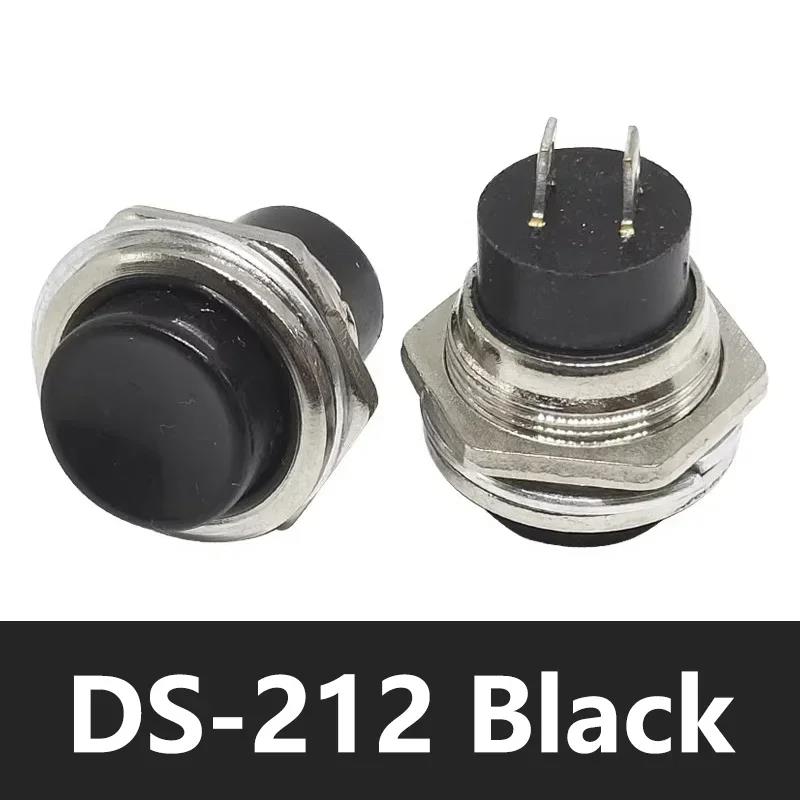 5/20/100Pcs DS-212 Round Push Button Switch ON OFF 16mm Momentary Switch 2 Pin Self-Reset Switch Electric Power Switches Switches Oil Pressure 6