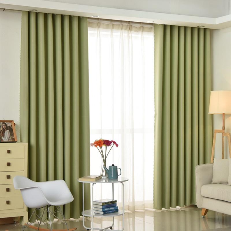 Modern Darkening Blackout Curtains Room High Density Weave Solid Color Simple Design For Bedroom Living Room