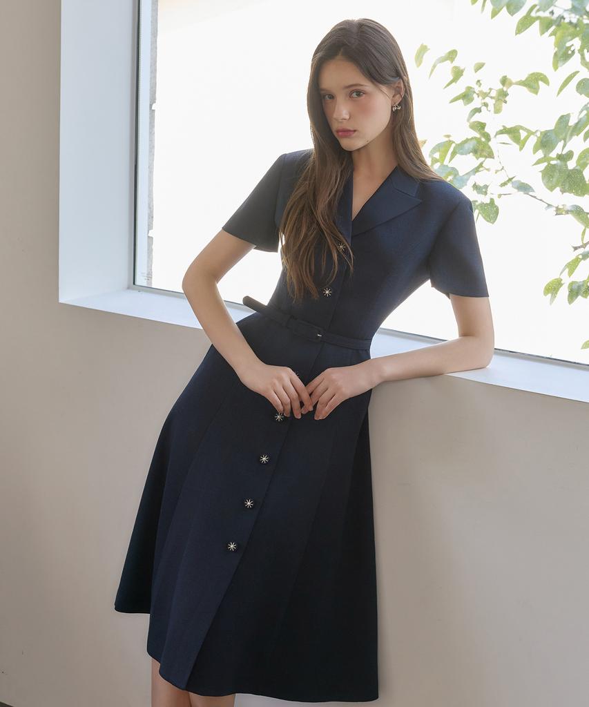 Julie And Kara 26Hs Love By You Jo Summer Tweed Dress Navy Wedding Guest Look Ceremony Look