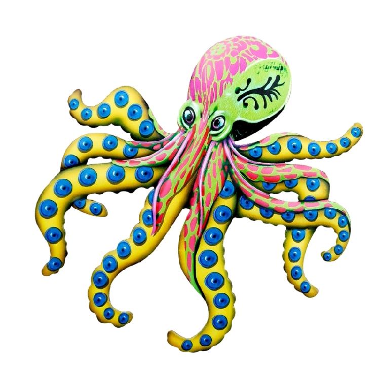 Стильная настенная живопись Железный осьминог Настенное украшение Ручная работа Железный декор зелёный