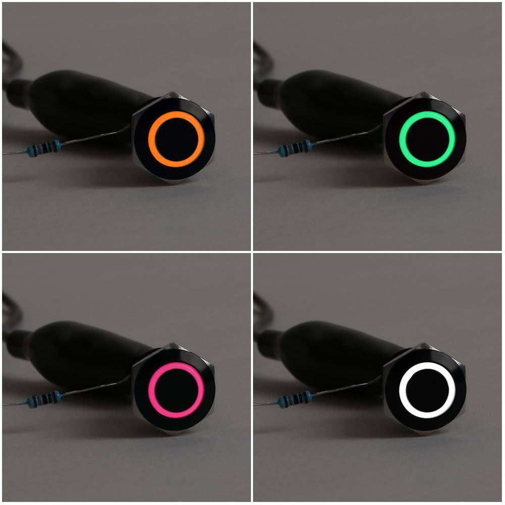 

Водонепроницаемый металлический алюминиевый черный светодиодный автомобильный защелка 12 мм кнопочный мгновенный переключатель