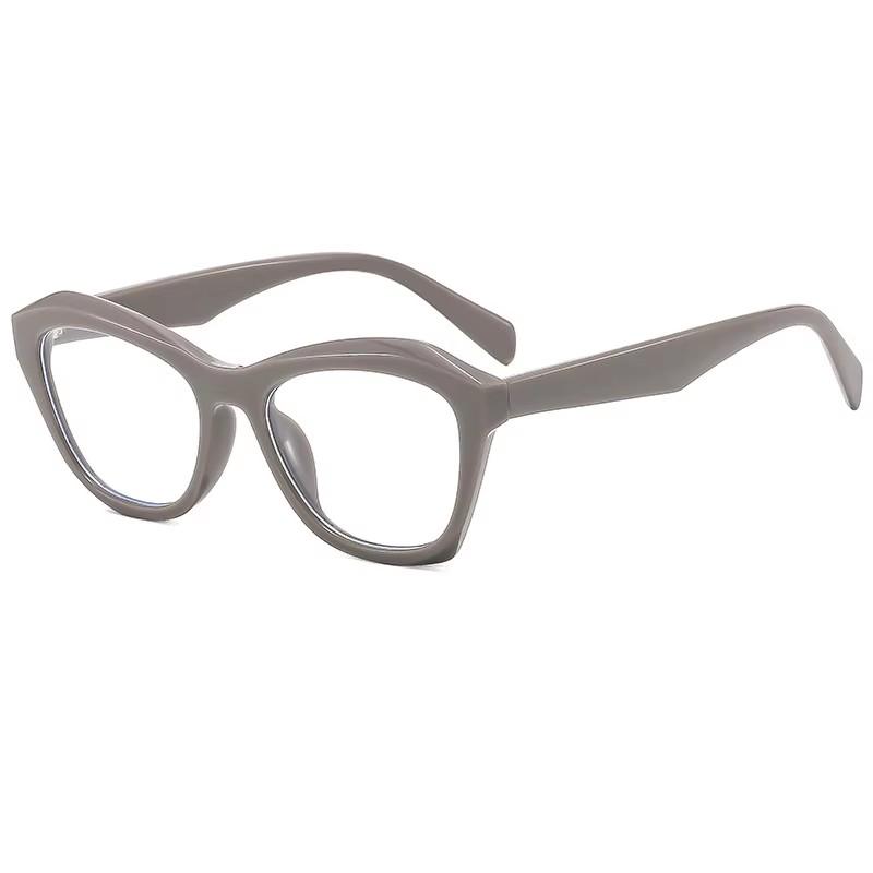 

Cat Eye Shape Clear Glasses Vintage Trend Multi Color Optional Blue Light Blocking Glasses 3860 сірий
