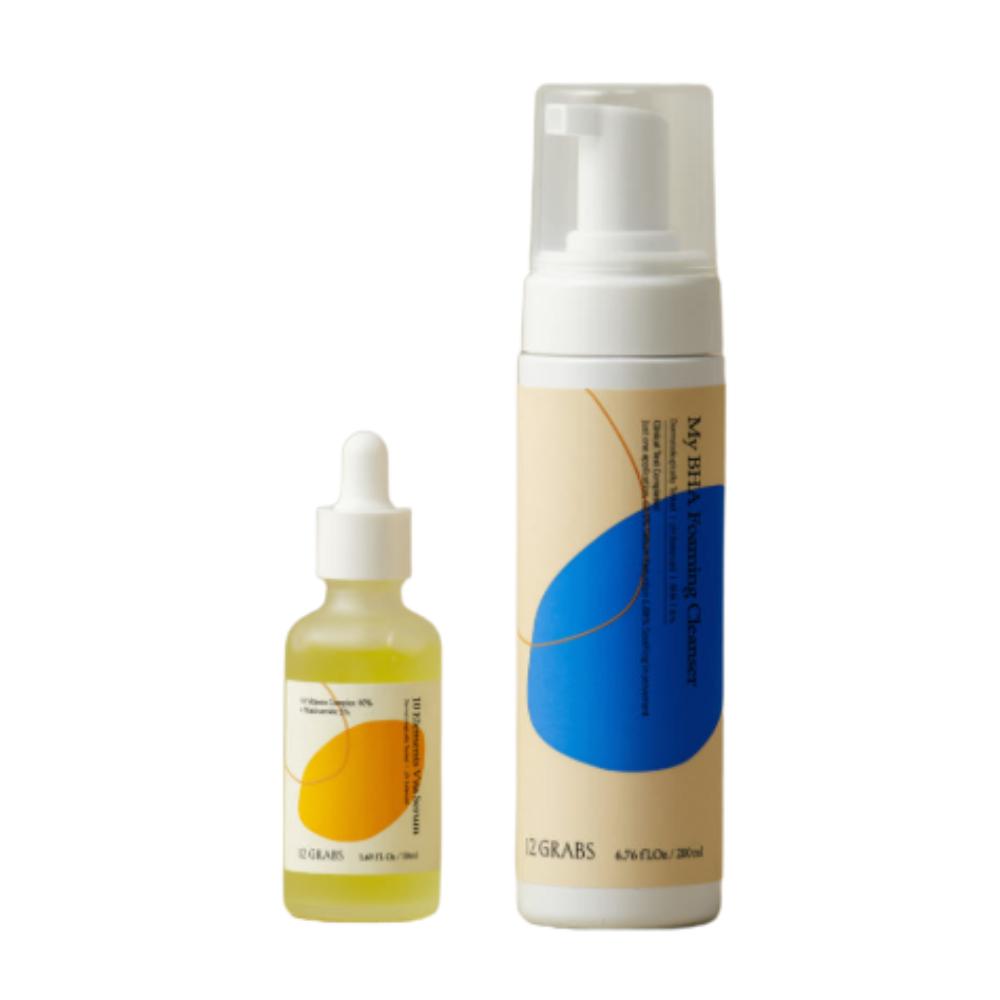 Twelve Grapes BHA Foam Cleansing 200ml + Vitamin C Brightening Serum 50ml