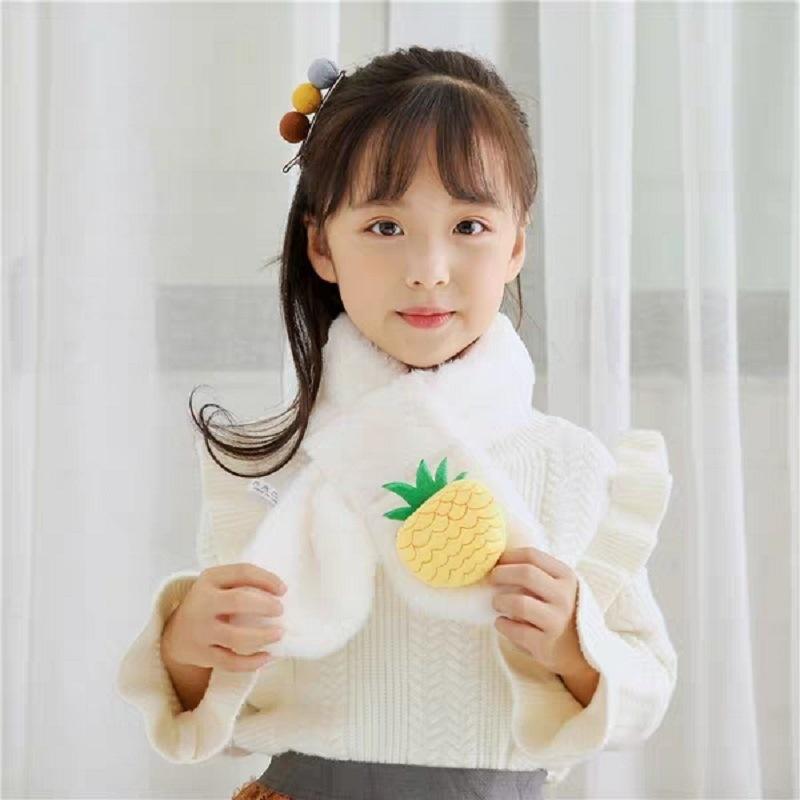 Children Warm Fruit Scarf New Imitation Rabbit Hair Autumn Winter Soft Girls Sweet Neck Scarf