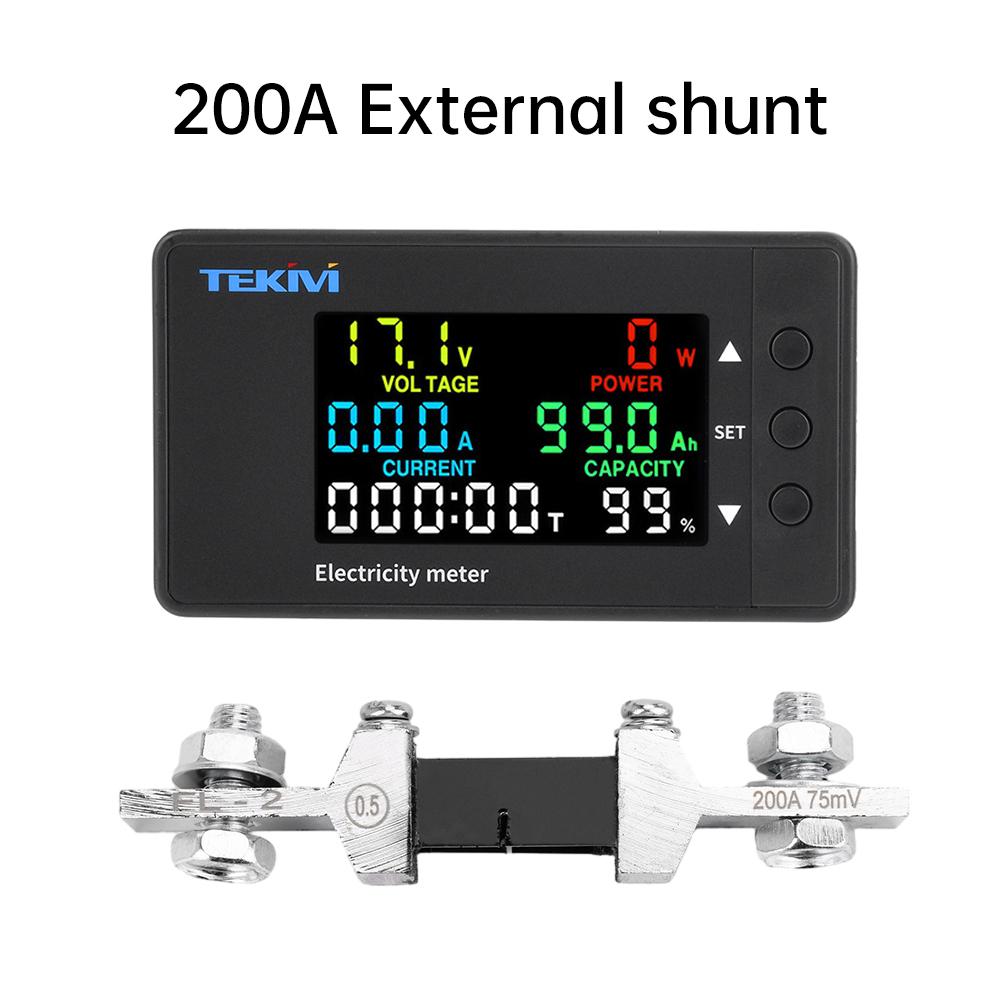 Multifunktions Digitaler DC Spannungs-Amperemeter Leistungsmesser DC 7.5-100V Zwei-Wege-Erkennung Leistungsanalysator 20A 100A 200A 300A