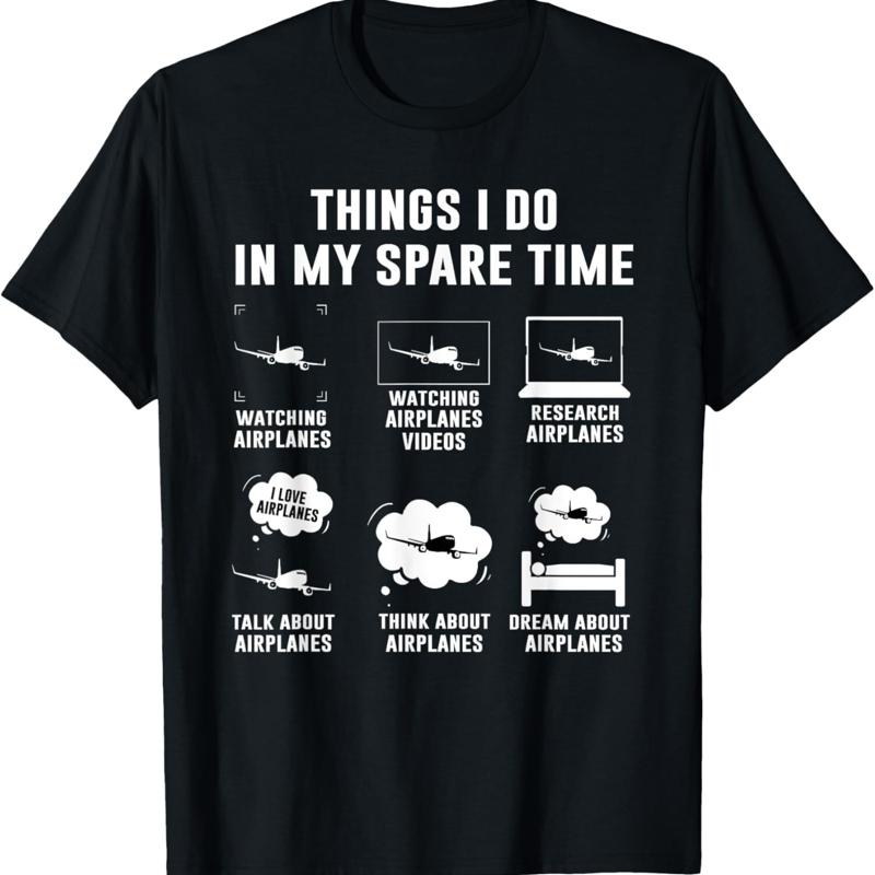 New Limited Things I Do In My Spare Time Airplane T Shirt Made Usa