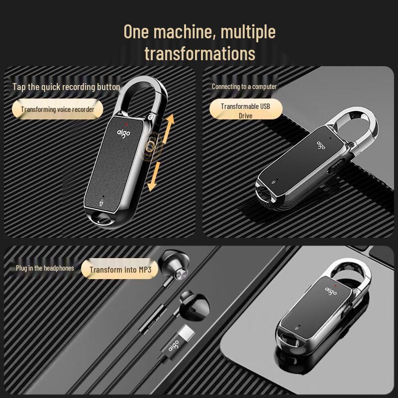 Aigo R2203 Professioneller Schlüsselanhänger-Stimmrekorder