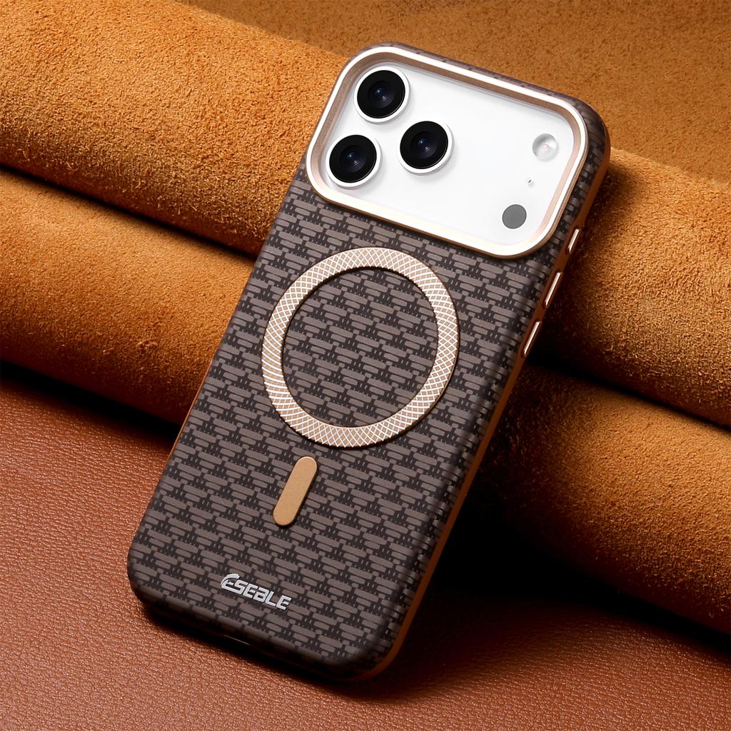 Trendy Matte PC For Magsafe Phone Case For iPhone 17 16 15 14 13 Pro Max Magnetic Wireless Charge Metal Button Shockproof Cover