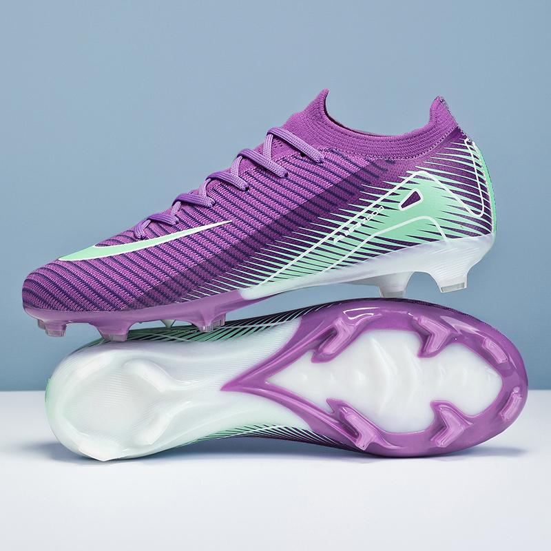 

New Men Football Boots Training Soccer Shoes Cleats Match Outdoor Long Spikes Sport TF/FG Grass Ankle Hot-selling High-quality 45