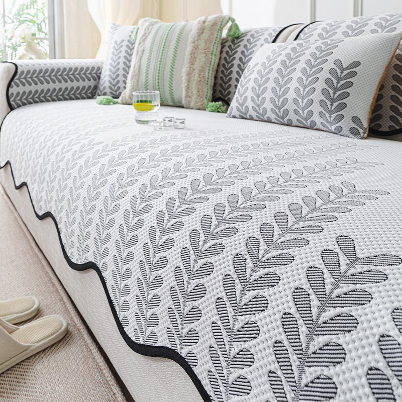 Summer  New Cool Doudou Sofa Cover One Piece Special-Shaped Straight Row Seat Cushion Summer Ice Silk Sofa Cushion