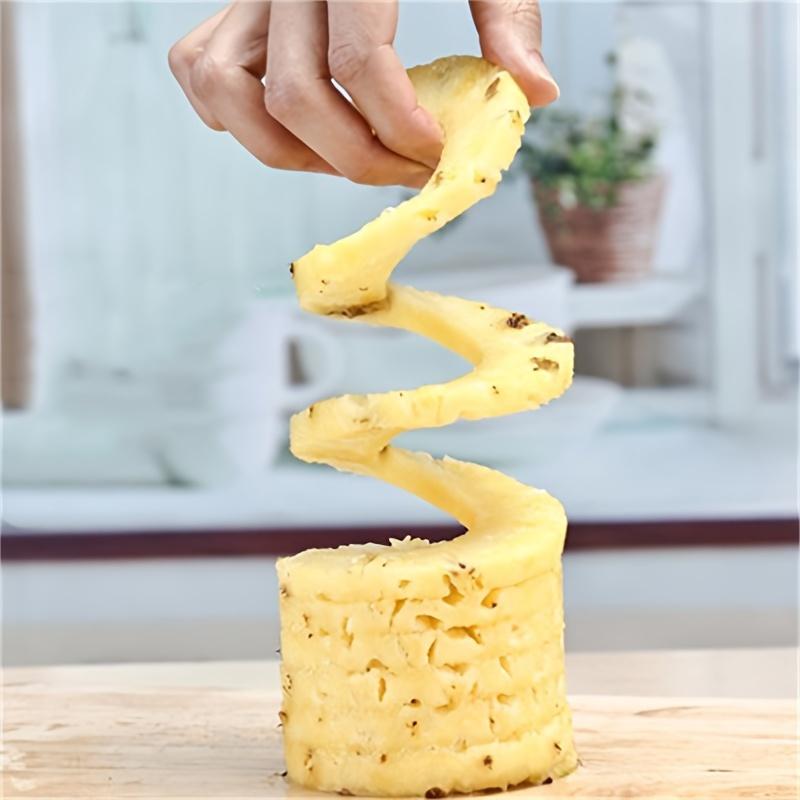 Narzędzie ze stali nierdzewnej do drylowania i krojenia ananasa, 1 szt. Łatwo obracany uchwyt, krajalnica do ananasa, kuchenny gadżet do bezwysiłkowego drylowania i krojenia