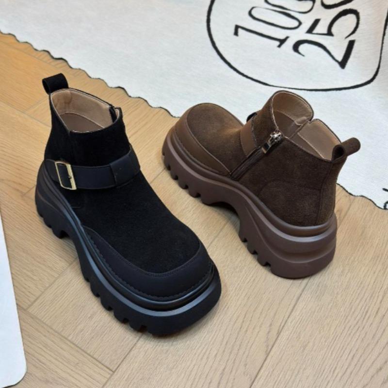 Fashion Ankle Boots for Women High Heels Fashion Buckle Shoes 2025 Designer Suede Winter Short Boots Cozy Dress Pumps Casual Zapatillas