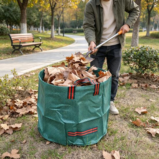Leaf Bag Collapsible Large Capacity Heavy Duty Leaf Collector with Reinforced Handles Garden Trash Bag for Leaves Twigs