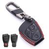 Leder Fernbedienung Auto Schlüsselanhänger Fall Abdeckung Halter Shell für Mercedes Benz CBER Klasse GL CLS CLK SLK W203 W211 W204 3 Tasten Kette