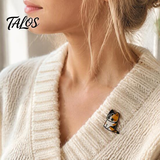 Lightweight Enamel Pins Cartoon Cat Brooch Pin for Clothing, Kitten Alloy Badge Jewelry Pin, Backpacks Hats Scarves Decorative Accessory, Gift Lovers