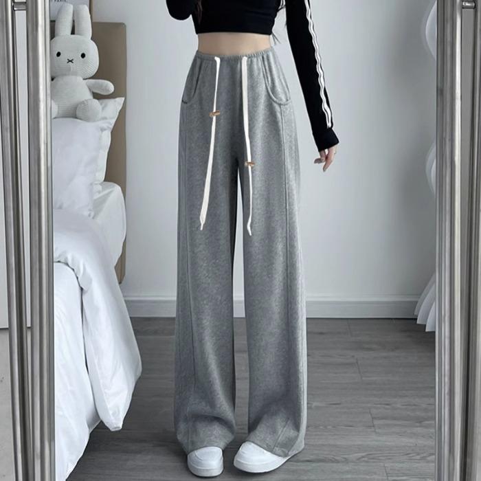 

Plus Size High Waist Wide Leg Maternity Pants for Spring/Autumn 2XL (125-140 jin) светло-серый