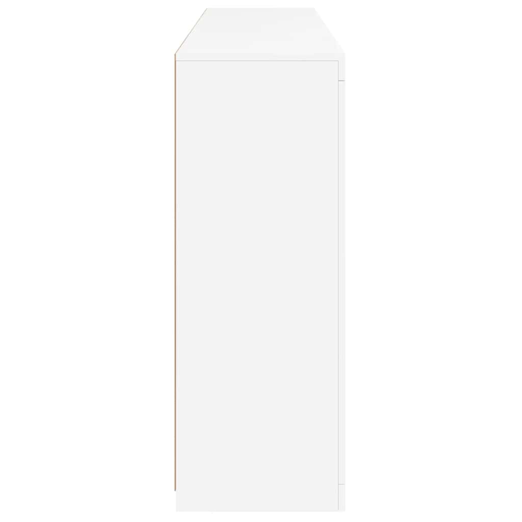 Sideboards with LED Lights 3 pcs White Wood Based Material