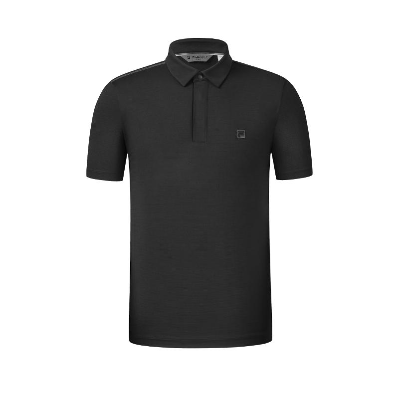 FILA Golf Series Simple Comfortable Cool Touch Polo Shirt Men tops Deep-Black A11M625138FBK