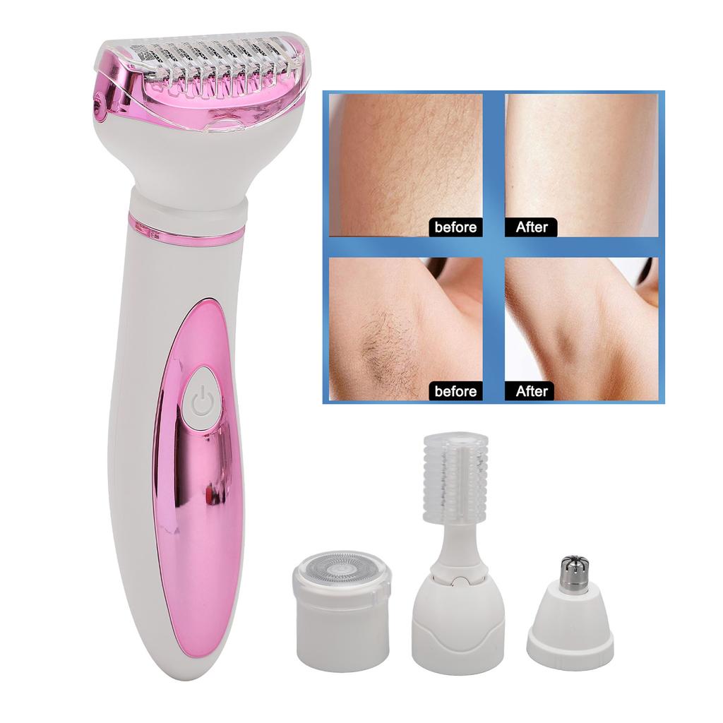 Electric Trimmer for Women USB Charging Electric Lady Clipper with Nose Hair Eyebrows Trimmer Heads