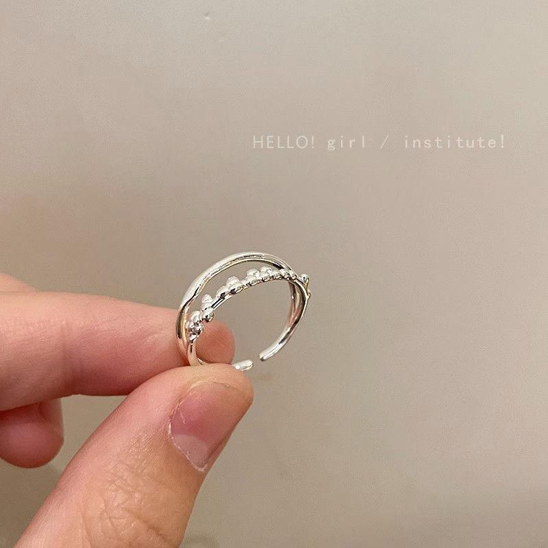 Moonstone Simple Ring for Women, Light Luxury, High-end, Adjustable Ring for The Index Finger, Opening Style Finger Ring