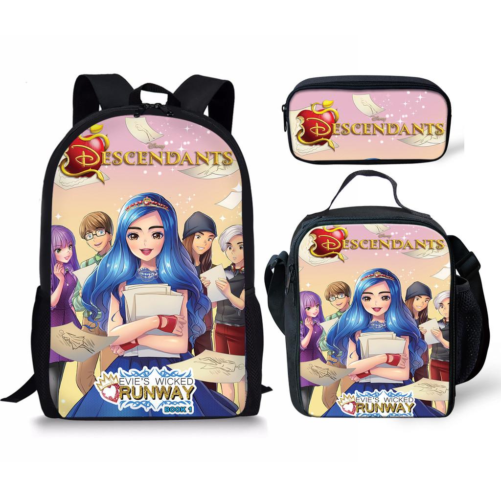 Descendants Laptop Backpack Set With Large Capacity For Students And Daily Use