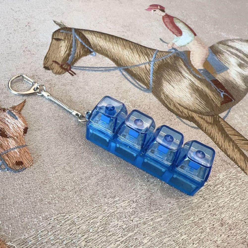 Transparent Shaft Crystal Keycap Pendant Funny Mechanical Keyboard Keychain Holiday Gift