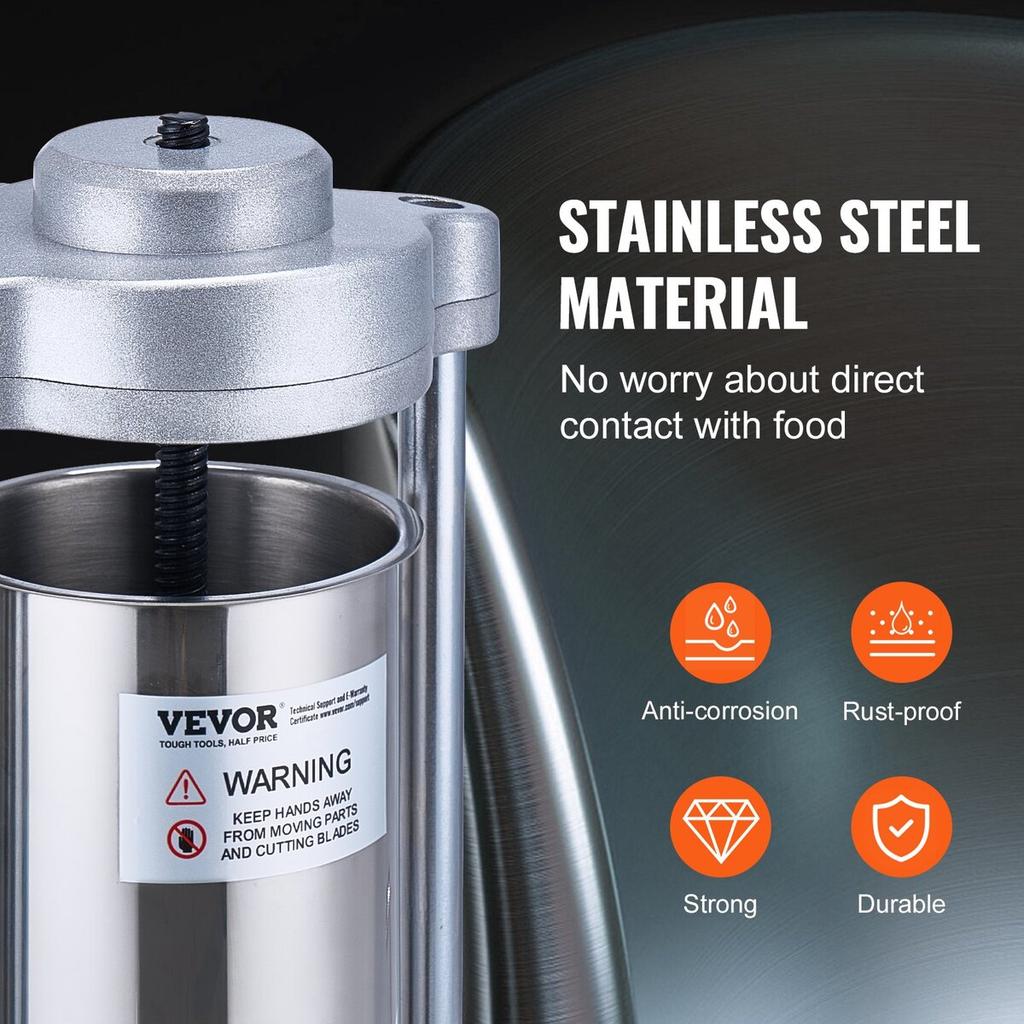 Manual Sausage Stuffer 2 L Vertical Sausage Machine 304 Stainless Steel