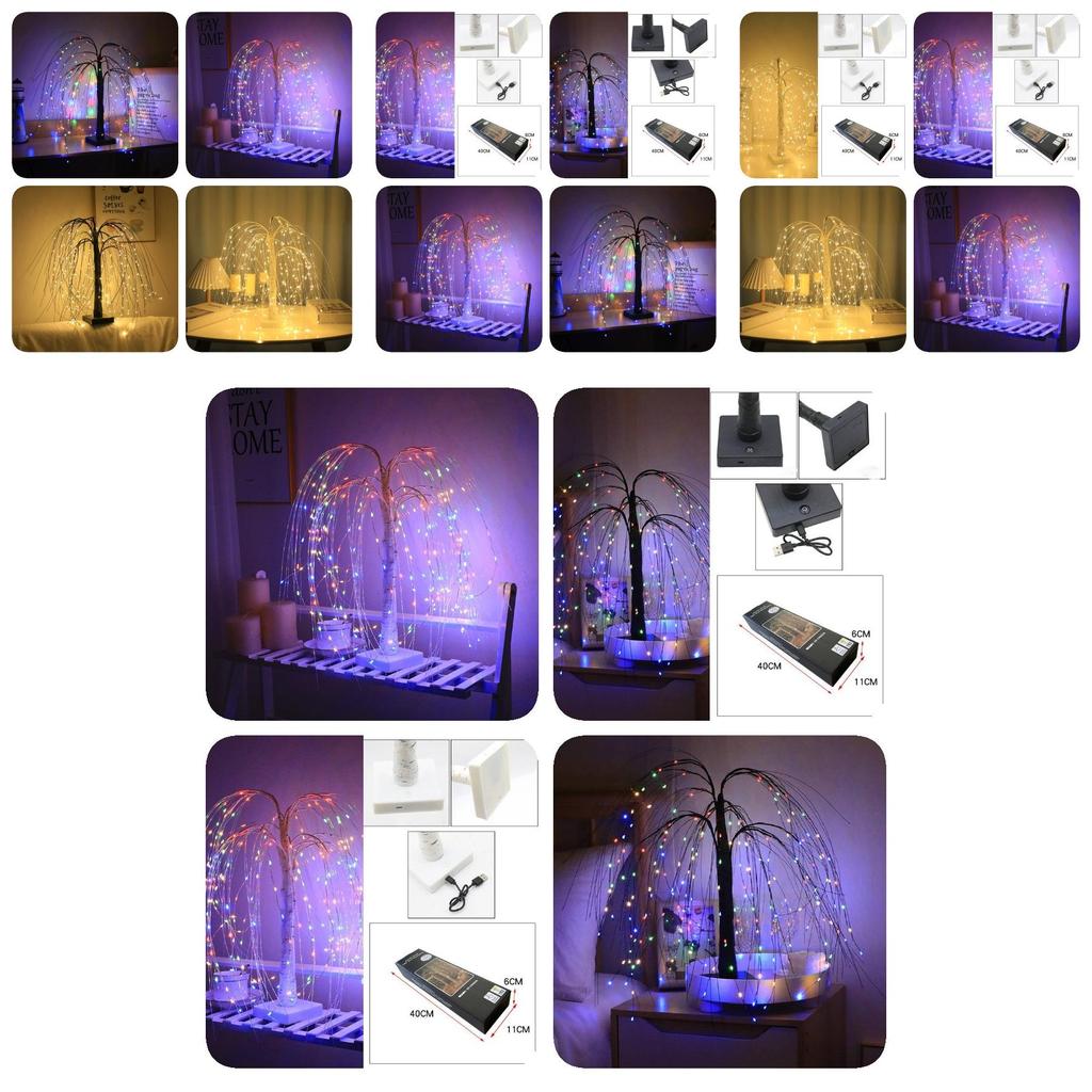 Beautifully Designed 55cm Led Birch Tree Light In White And Black With Warm White And Colorful Lighting For Holiday Cheer