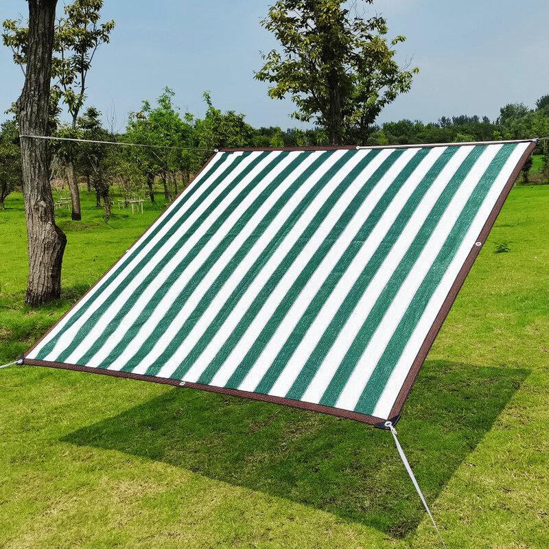 Lilang Dark Green & White Striped Sun Shade Net