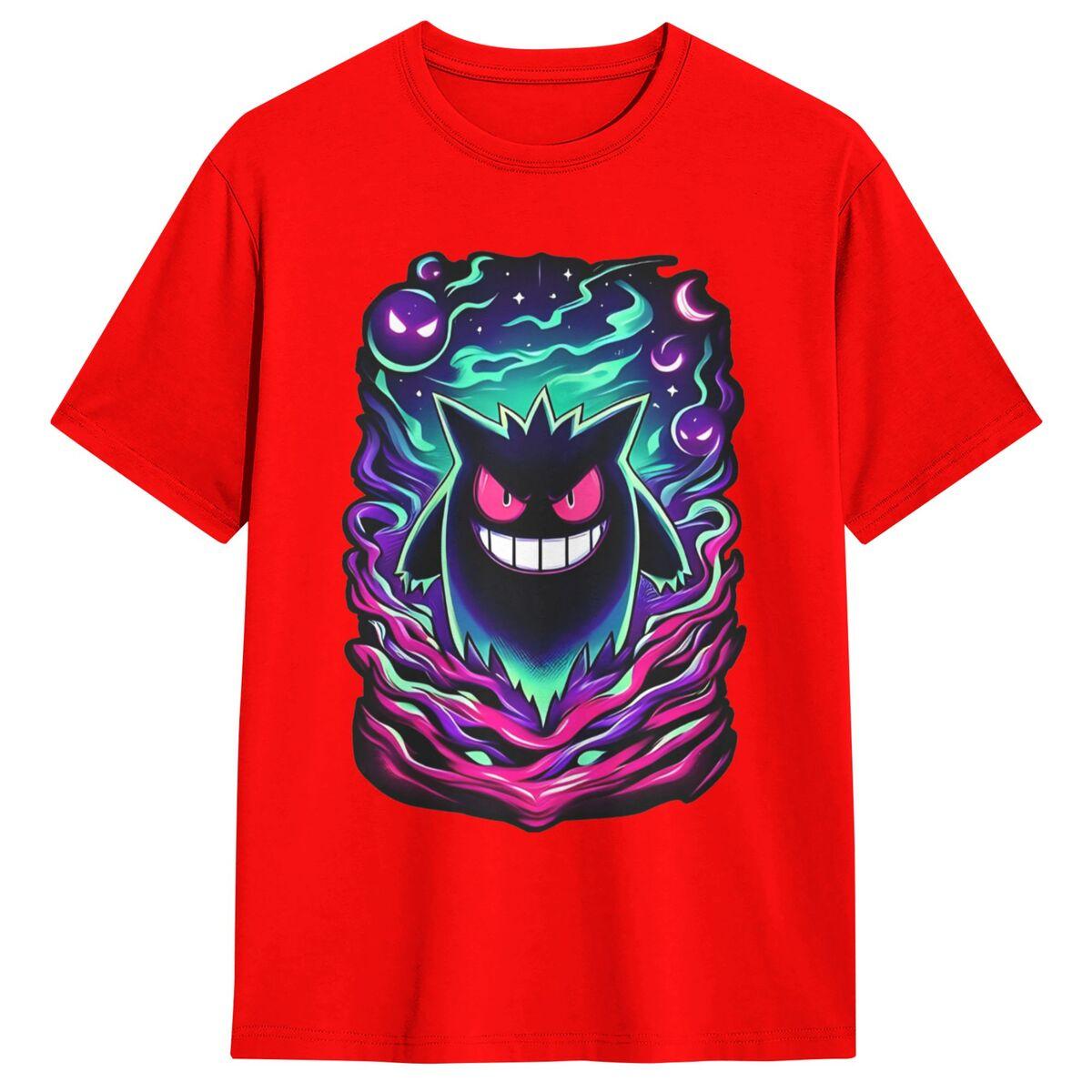 

Футболка Pokemon Gengar на Ночь Кошмаров Летние Потрясающие Футболки Хлопок Модная Футболка для Мужчин с Коротким Рукавом Повседневные Топы S
