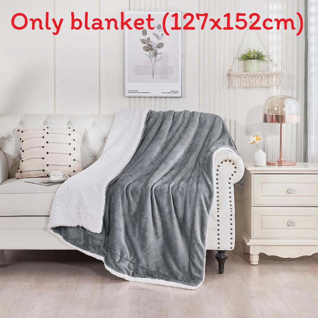 Plush Polyester Thick Fleece Blanket With Double Layer Warmth For Home Use Sleep
