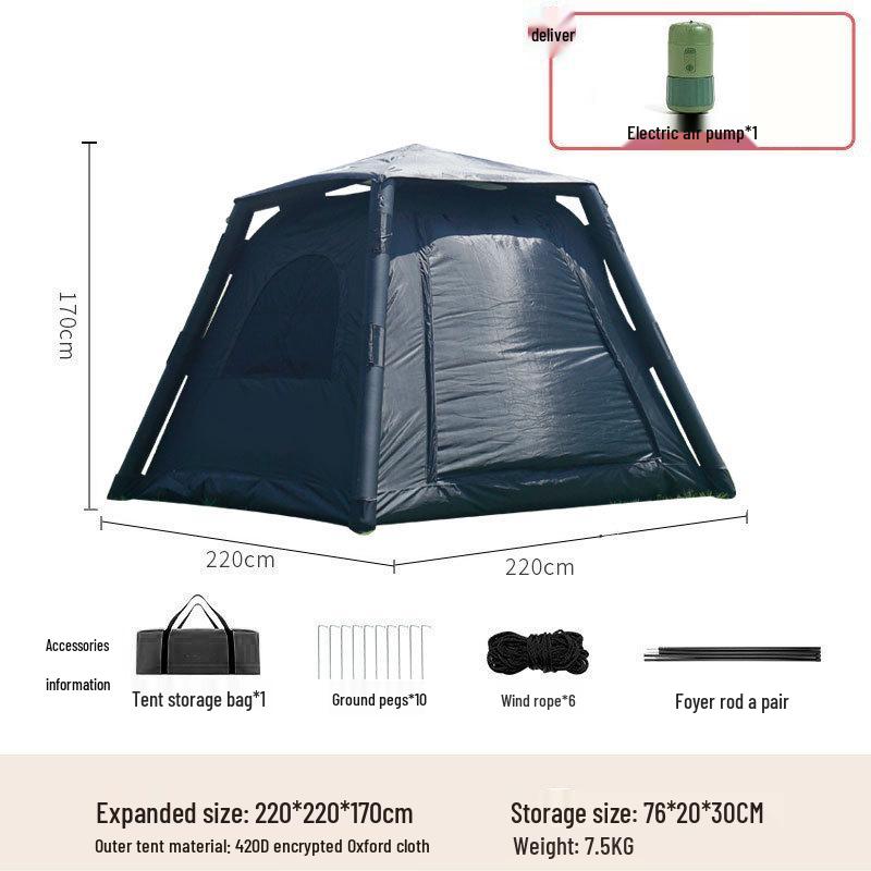 Portable Rainproof 3-5 Person Inflatable Tent - Fully Automatic Outdoor Camping Gear