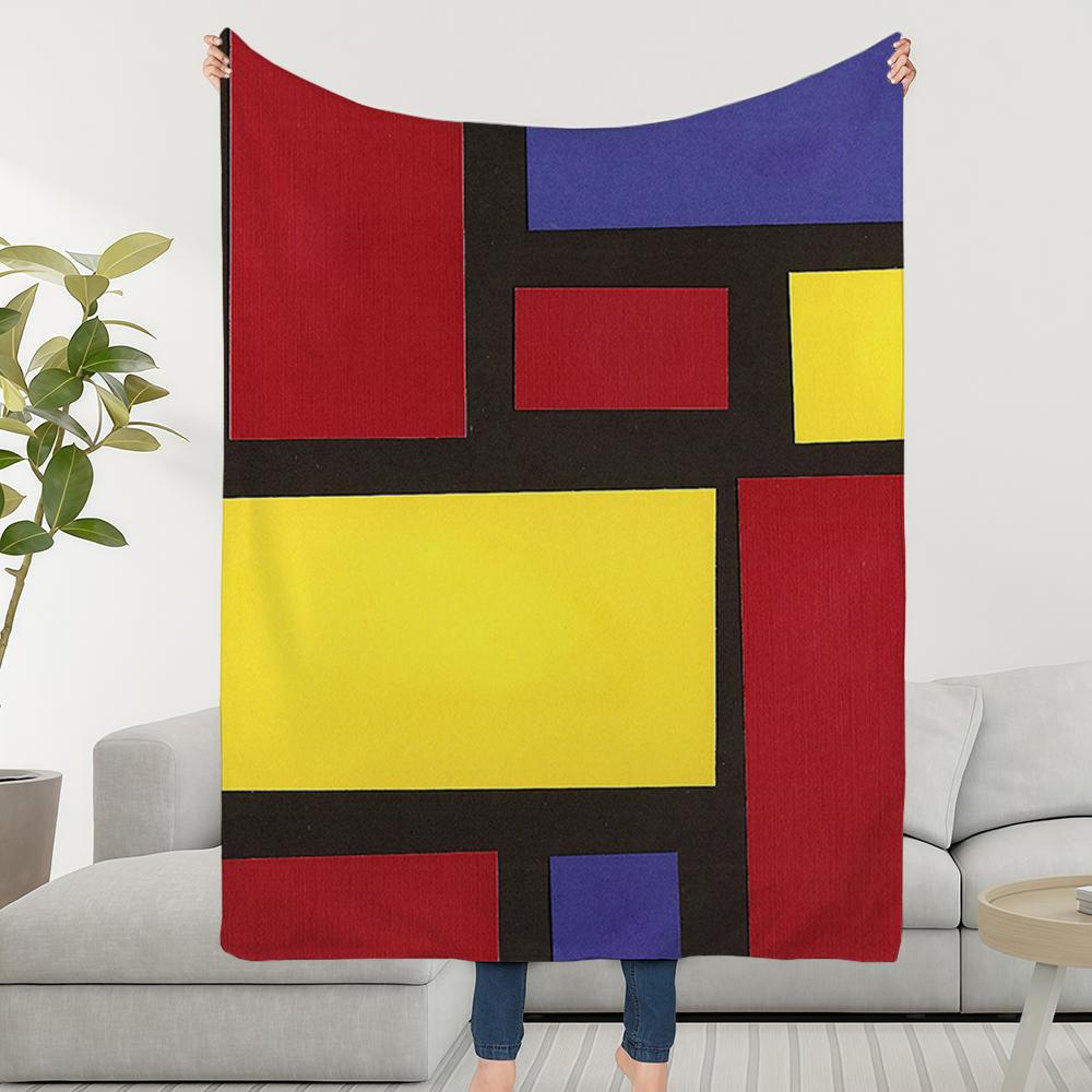 Blanket Throw Super Piet Cosy Plush Living Room Sofa Mondrian Couch Childish Birthday Gifts