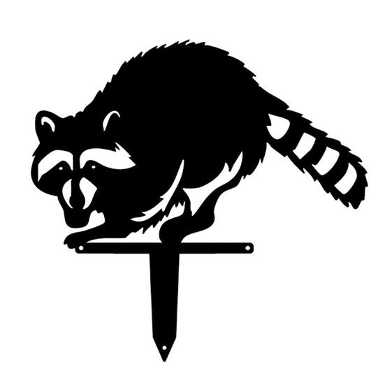 

Cute Raccoon Metal Garden Stake Black Raccoon Silhouette Decorative Yard Art for Garden Lawn Pathway Decor Gift for Nature Wildlife Lovers C