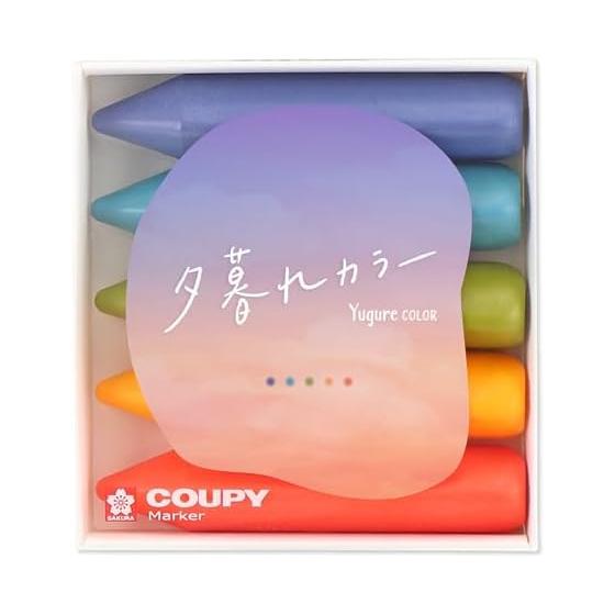 Маркер-карандаш Sakura Crepas Line, набор из 5 штук, ограниченный набор Dusk Color FYLM-5B