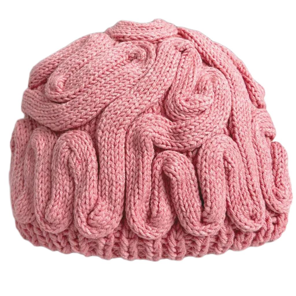 Novelty Knitting Cerebrum Hat for Female Warm Skull Hat Windproof and Comfortable Fashion Outdoor Skull Caps for Casual
