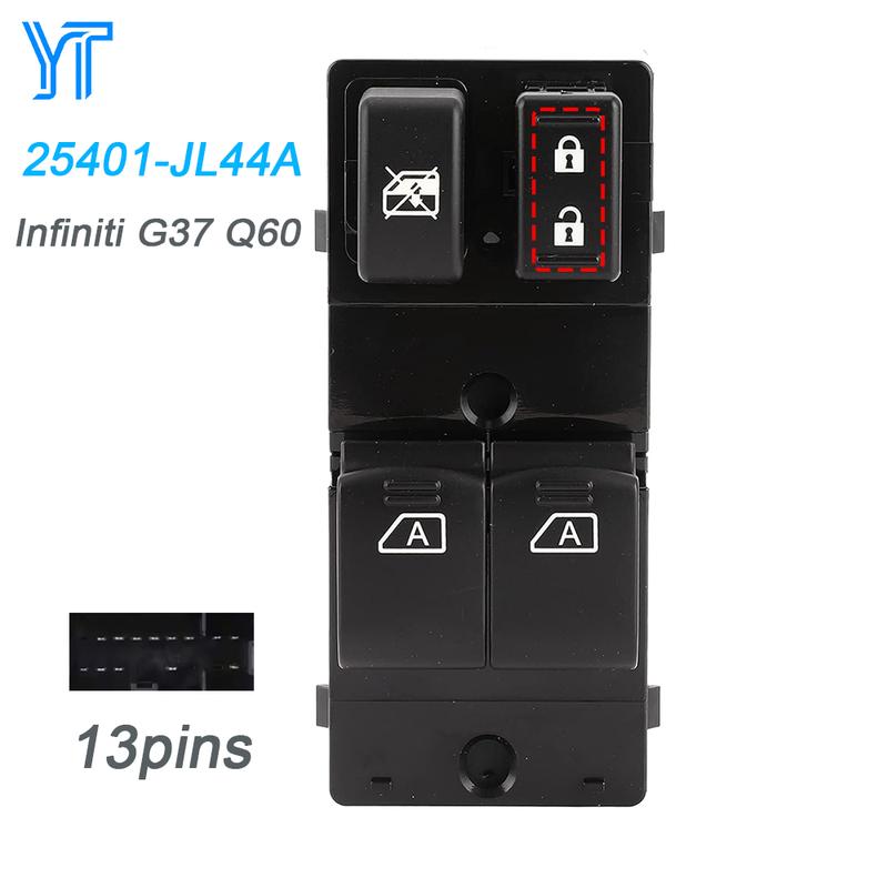 For Infiniti G37 Q60 Coupe Front Left Electric Power Window Control Switch Glass Lifter Button Car Accessories 25401-JL44A