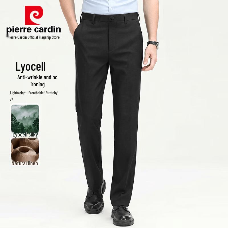 Pierre Cardin Men s Lyocell Linen Blend Straight Fit Casual Pants 36