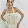 MEENDERI SATIN LOGO SCARF - LEMON