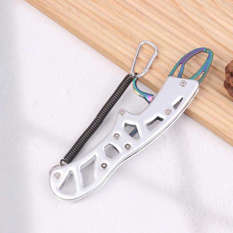 Fishing Aluminum Alloy Fishing Grip Pliers Fishing Lip Gripper Fish Plier Hand Grip With Tool Rope Fishing Accessories