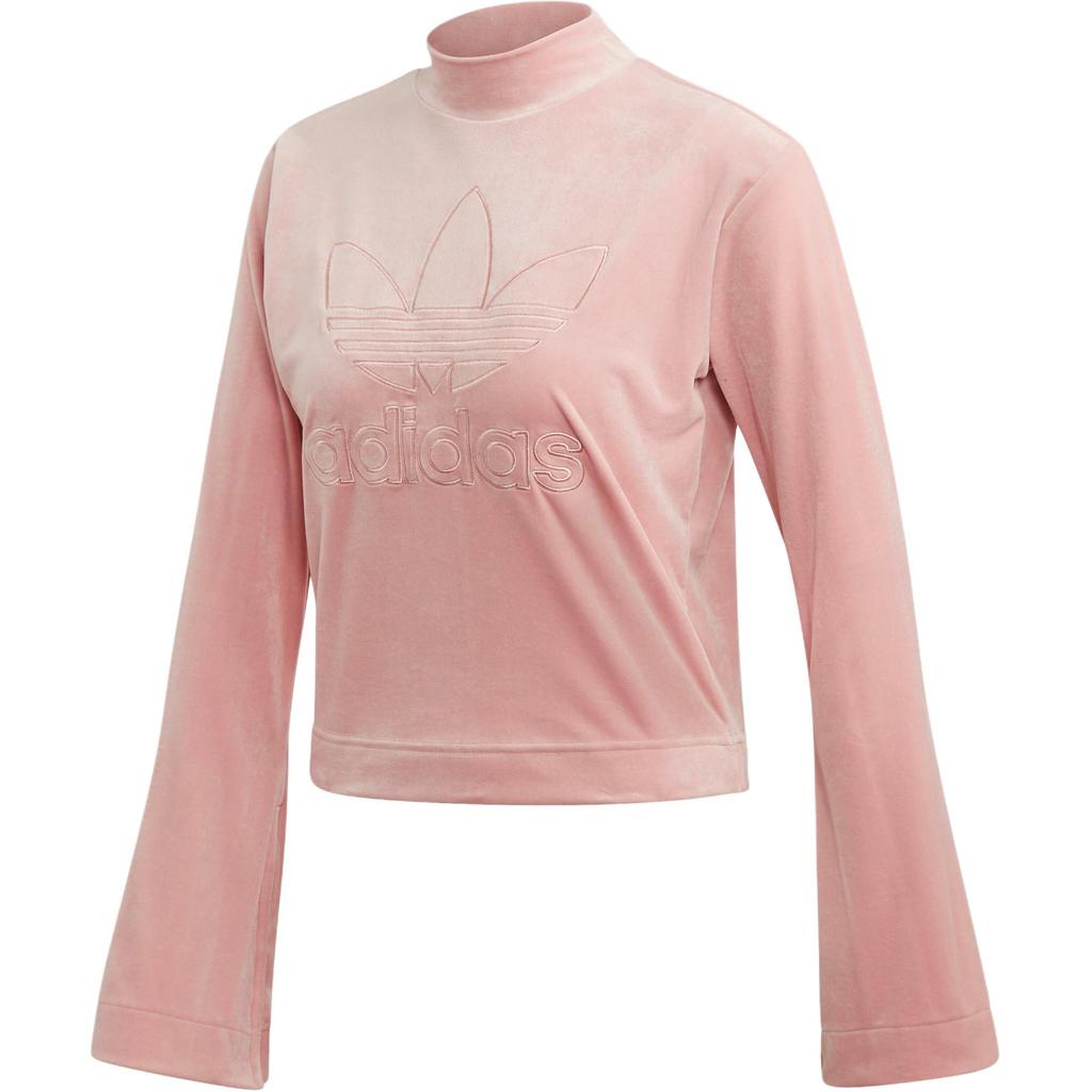 Adidas Originals Bellista Logo Print Loose Fit American Style Long Sleeve Cropped Sweatshirt Women Sweatshirt Vibrant-Pink FN2792