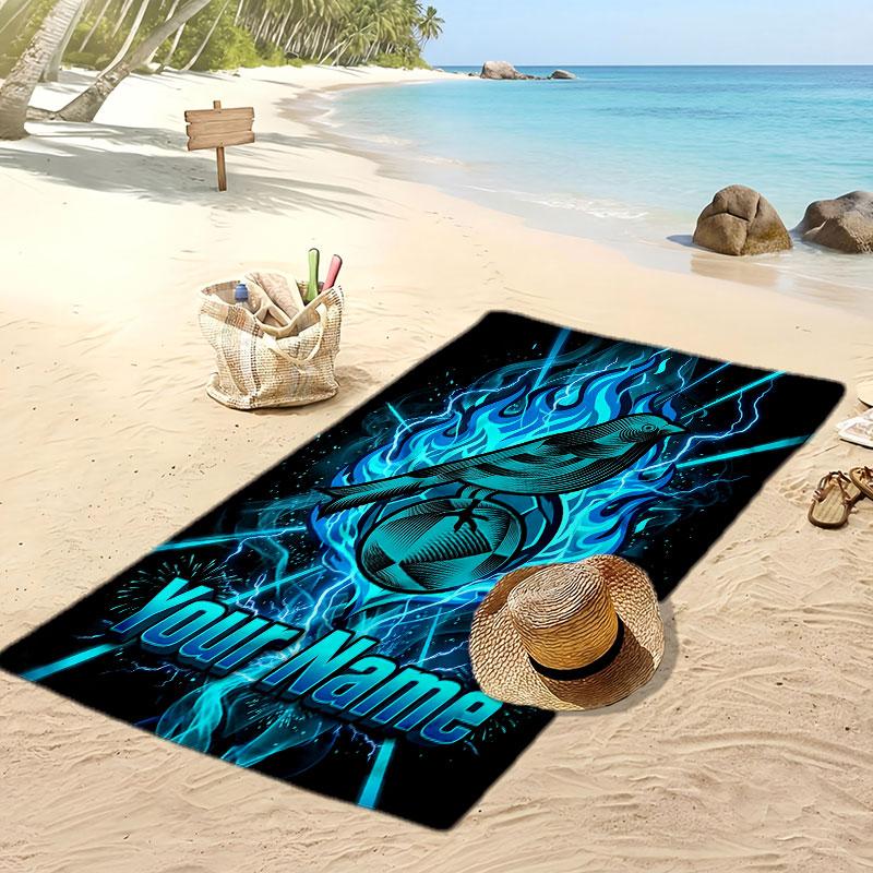 Norwich City Personalized Printed Beach Towel Soccer Logo Support Custom Name Text Absorbent Towel For Sport Travel Special Gift