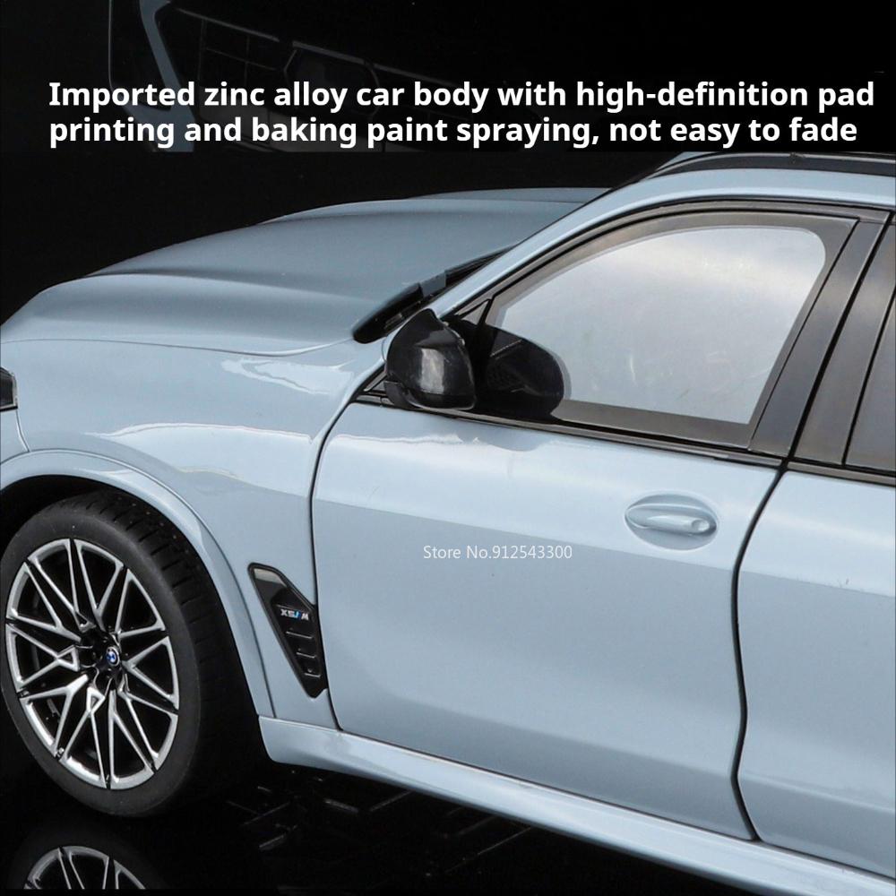 Large 1:18 X5M 530LI Car Model Toy Slide Forward Metal Die-cast Vehicle Foldable Rearview Mirror Models Boys Festival Presents