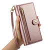 For Samsung S24FE flip phone leather case zipper card samsung protective case long rope crossbody