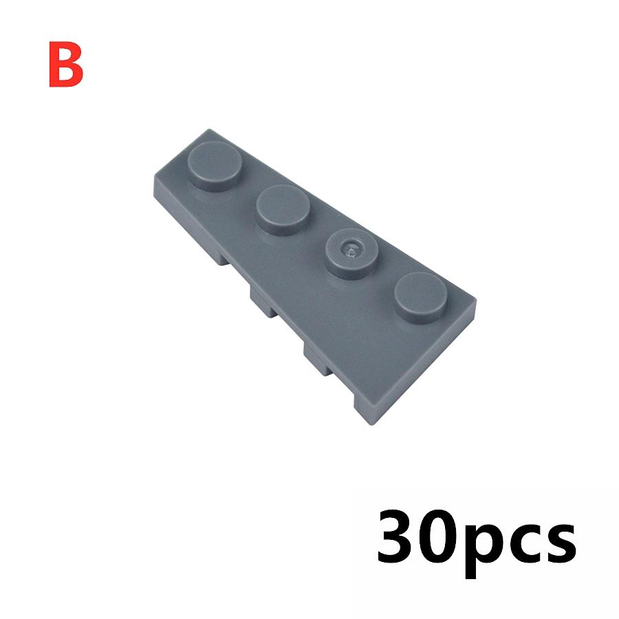 30Pcs MOC Wing Shape Wedge Plate 4 x 2 Left Right Building Blocks Puzzle Particle Bricks Toy Kid Gifts Compatible 41770 41769